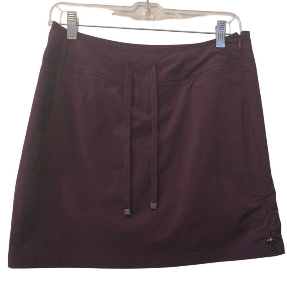 GreenTea Golf Rip Stop Fabric Purple 1 Zip Front Pockets Athletic Skort Women M